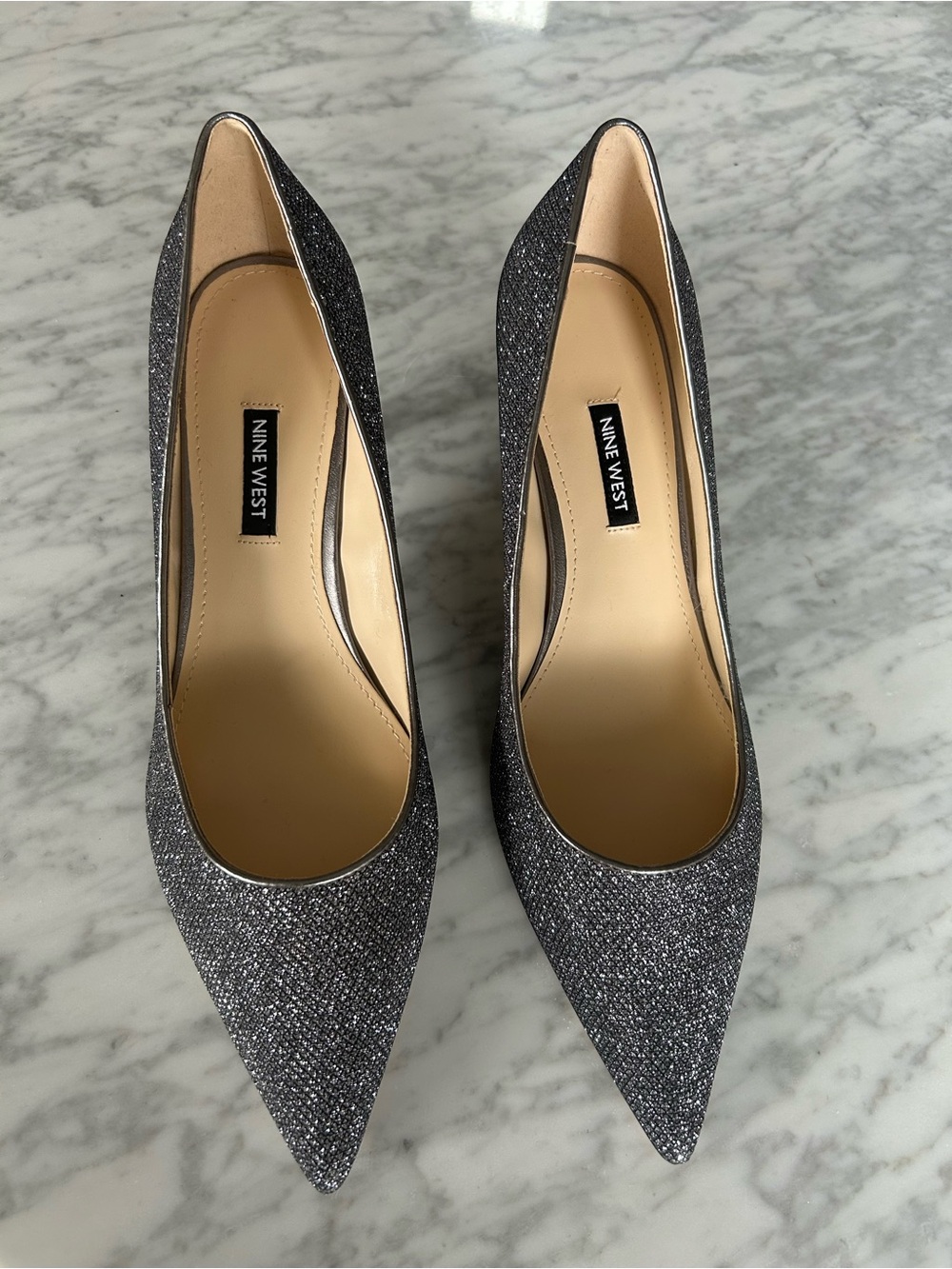 Nine West Silver Glitter Pumps (size 9.5)